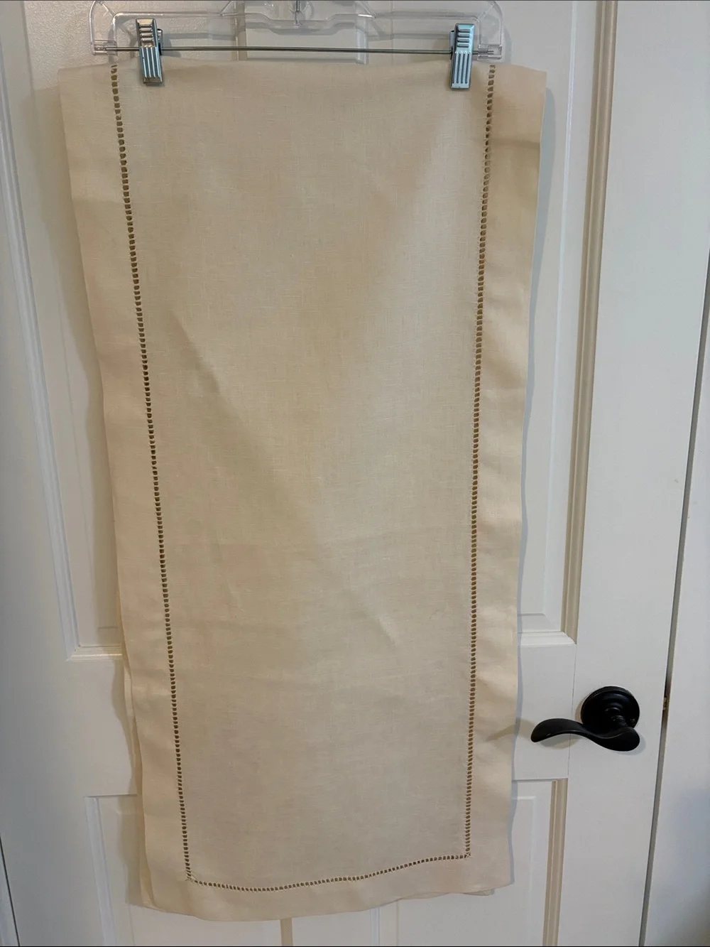 Pottery Barn Belgian Linen Table Runner in Classic Ivory 16” x 70”